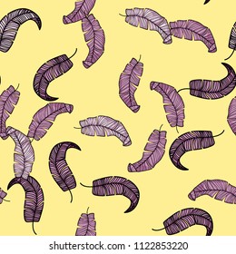 Background of tropical leaves. Tropical seamless pattern with leaves.