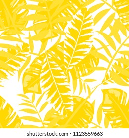 Background of tropical leaves. Tropical seamless pattern with leaves.