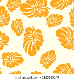 Background of tropical leaves. Tropical seamless pattern with leaves.
