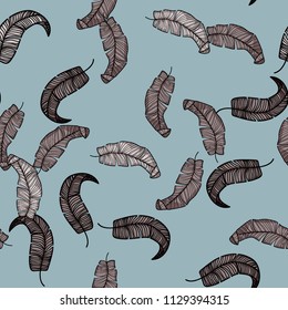 Background of tropical leaves. Tropical seamless pattern with leaves.