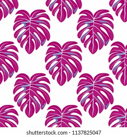 Background of tropical leaves. Tropical seamless pattern with leaves.