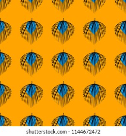 Background of tropical leaves. Tropical seamless pattern with leaves.