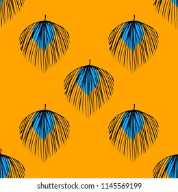 Background of tropical leaves. Tropical seamless pattern with leaves.