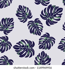 Background of tropical leaves. Tropical seamless pattern with leaves.