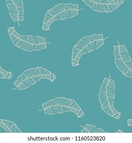Background of tropical leaves. Tropical seamless pattern with leaves.