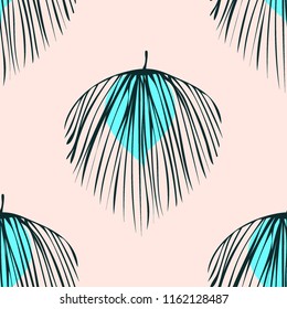 Background of tropical leaves. Tropical seamless pattern with leaves.