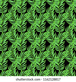 Background of tropical leaves. Tropical seamless pattern with leaves.