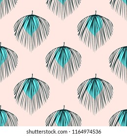 Background of tropical leaves. Tropical seamless pattern with leaves.