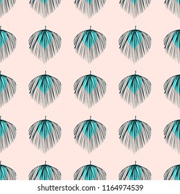 Background of tropical leaves. Tropical seamless pattern with leaves.