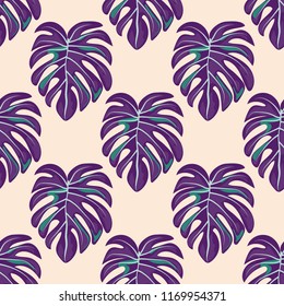 Background of tropical leaves. Tropical seamless pattern with leaves.