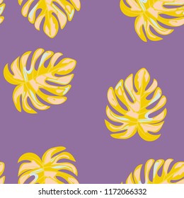 Background of tropical leaves. Tropical seamless pattern with leaves.