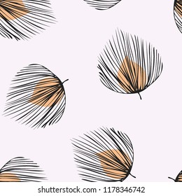 Background of tropical leaves. Tropical seamless pattern with leaves.