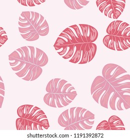 Background of tropical leaves. Tropical seamless pattern with leaves.