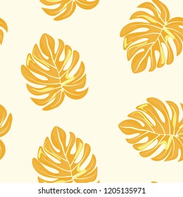 Background of tropical leaves. Tropical seamless pattern with leaves.