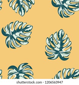 Background of tropical leaves. Tropical seamless pattern with leaves.