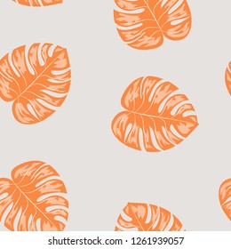 Background of tropical leaves. Tropical seamless pattern with leaves.