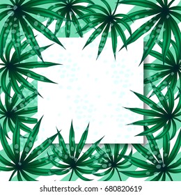 Background of Tropical Leaves. Suitable for nature concept, vacation, and summer holiday. Vector Illustration