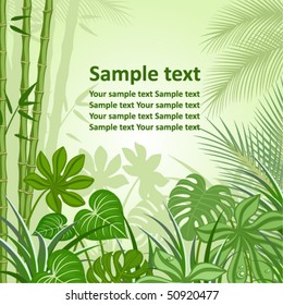 background with tropical plants