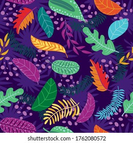 background with tropical plants, flowers and leaves. seamless pattern. vector image. for printing on fabrics, paper cups, wrapping paper, phone cases. 