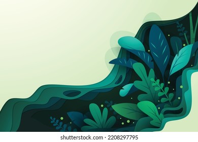 Background with tropical plants forest