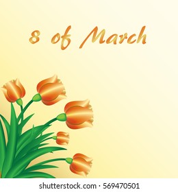 Background with tulips for 8 th of March