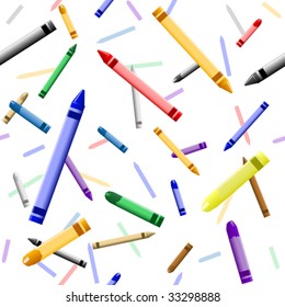 Fondo de crayones de Vector de colores que caen - baldosa sin costura