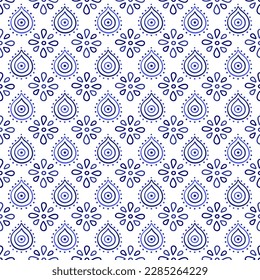 Background of Turkish evil eye symbols. Ethnic style blue greek protection from the spoilage signs. EPS 10 vector seamless pattern for wrapping paper, textile, package or bed linen print