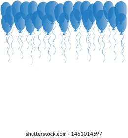 Background with turquoise balloons on white, artistic. Vector. For the hoop, surface, packaging, cards, wallpaper.