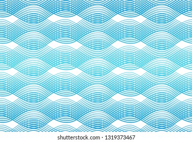 Background of turquoise and blue, rhythmic waves. Seamless abstract sea wave background. Vector wavy. Striped pattern. 
