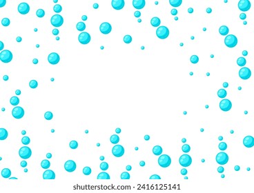Fondo con burbujas turquesas. Resumen de las bolas de aire en líquido.