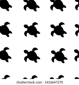 Background turtles swimming in the sea drawing. Contours turtles plunging into the sea vector.