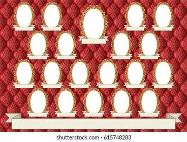 background with twenty frames for pictures - transparent space insert