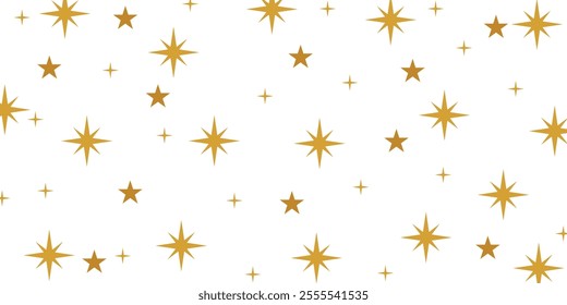 Background twinkling gold stars. Sparkle Star animation, flashing light effect 