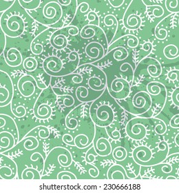 Background of twirl pattern. White curls pattern. 