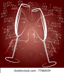background two glasses of champagne