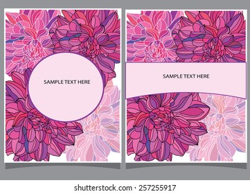  background with two greeting cards cards with lush flowers pink peonies