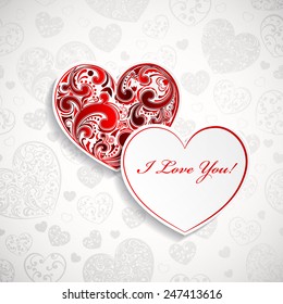 Background with two hearts for Valentines Day