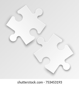 Background two piece puzzle pattern. Abstrect picture. Simple 2 piece puzzle wallpaper template. Vector banner presentation picture.