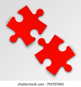 Background two piece puzzle pattern. Abstrect picture. Simple 2 piece puzzle wallpaper template. Vector banner presentation picture.