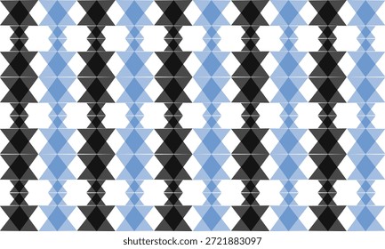 fondo de dos tonos azul y negro sin fisuras geométrico, patrón azul de triángulos arriba y abajo superponen diamante bloque tira de Vertical repetir flecha en azul repleto diseño de Imagen para la impresión de tela