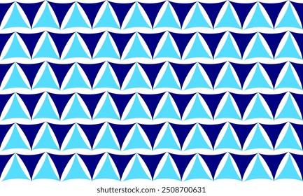 background of Two tone blue seamless geometric, blue pattern of up and down triangles block repeat arrow in blue replete image design for fabric printing, patter