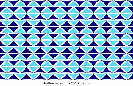 plano de fundo de dois tons azul sem costura geométrica, azul padrão de cima e baixo triângulos diamante bloco repetir seta em azul design de imagem completa para impressão de tecido, padrão