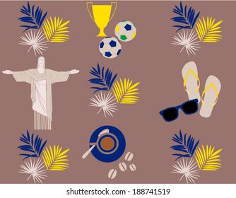 Background with the typical items from Brazil svg