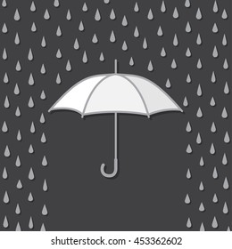 Background with umbrella protects from rain, vector illustration