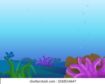 Background - Under Water Landscape - Vector Image