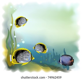 Background -  Underwater World. Vector illustration.