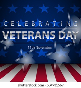 background with United States flag in celebration of Veterans Day