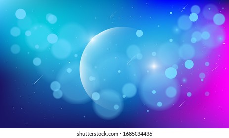 The background of the universe and its planet. Background with modern isometric style and gradation colors, used for posters or banners.