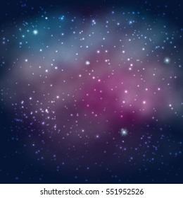 Background Of The Universe. Star Cluster And Nebula - A Cloud In Space. Abstract astronomical galaxy illustration.