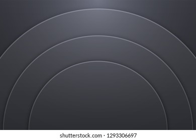 Background Unusual modern material design. Dark circle style. Abstract Vector Illustration.